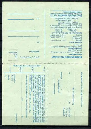 DDR Bestellkarte Stadthalle Karl-Marx-Stadt 1984   (B469)