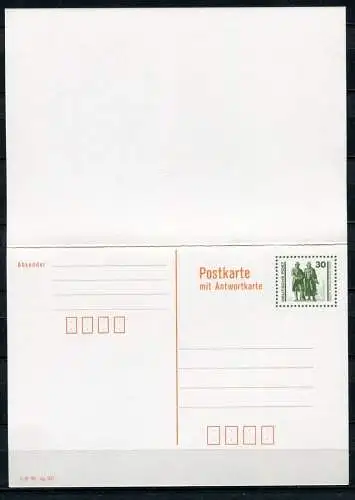 (451) GS DDR Ganzsache  Postkarte mit Antwort P108 