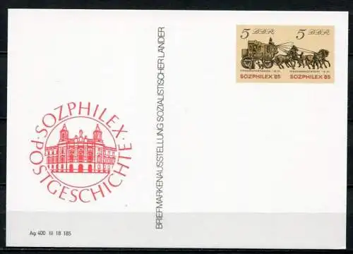 (380) GS DDR Ganzsache  Postkarte P93