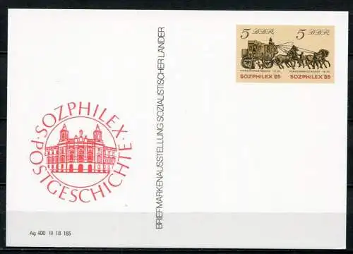 DDR Ganzsache  Postkarte P93  (B380)