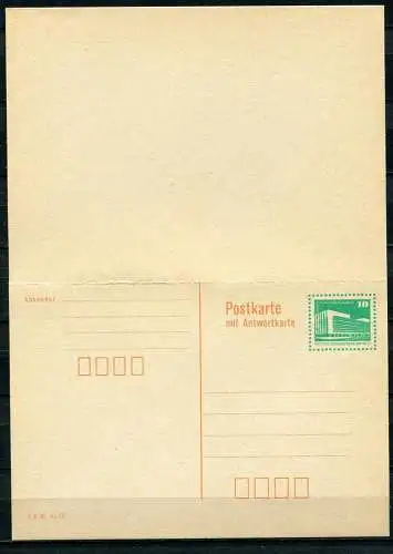 (365) GS DDR Ganzsache  Postkarte mit Antwort P90  