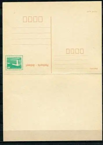 (365) GS DDR Ganzsache  Postkarte mit Antwort P90  