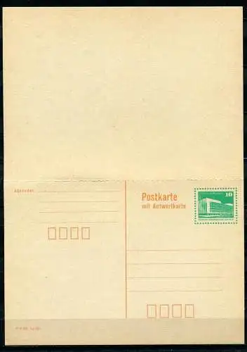 (364) GS DDR Ganzsache  Postkarte mit Antwort P90  