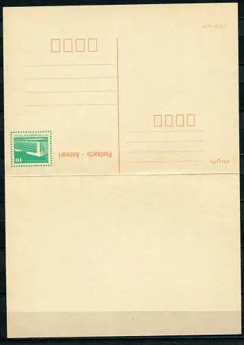 (364) GS DDR Ganzsache  Postkarte mit Antwort P90  