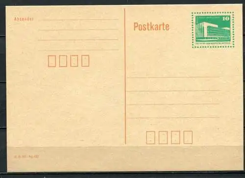 (362) GS DDR Ganzsache  Postkarte P89  