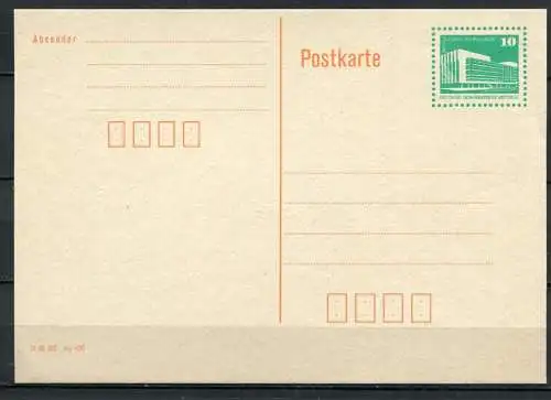 DDR Ganzsache  Postkarte P89  (B361)