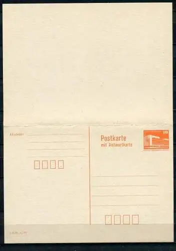 DDR Ganzsache  Postkarte mit Antwort P88 II  (B359)