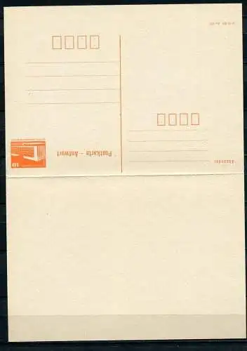 (359) GS DDR Ganzsache  Postkarte mit Antwort P88 II  