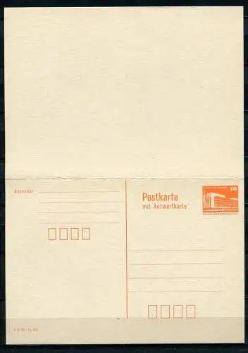 (358) GS DDR Ganzsache  Postkarte mit Antwort P88 II  