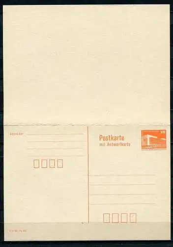 DDR Ganzsache  Postkarte mit Antwort P88 II  (B358)