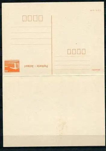 (358) GS DDR Ganzsache  Postkarte mit Antwort P88 II  