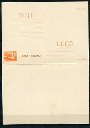 DDR Ganzsache  Postkarte mit Antwort P88 II  (B358)