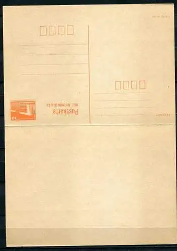 (357) GS DDR Ganzsache  Postkarte mit Antwort P88  