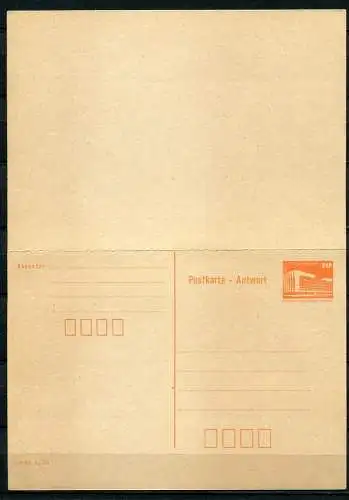 (356) GS DDR Ganzsache  Postkarte mit Antwort P88