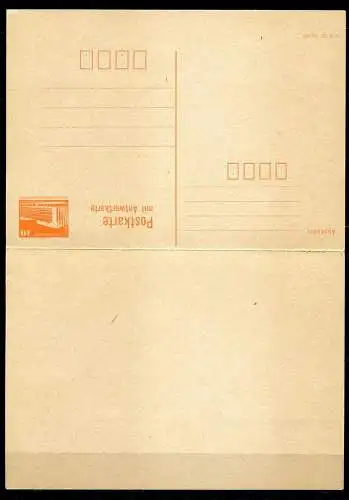 DDR Ganzsache  Postkarte mit Antwort P88  (B356)