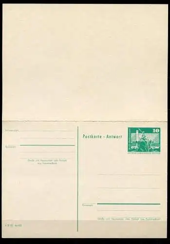 (343) GS DDR Ganzsache Postkarte mit Antwort P81 