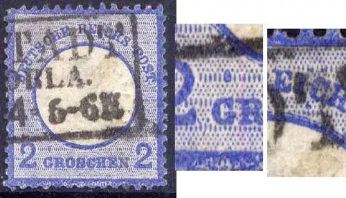 Deutsches Reich Nr.5       O  used     (3463)  Punkt C von REICH und Tropfen über G   / Druckzufälligkeit oder PF