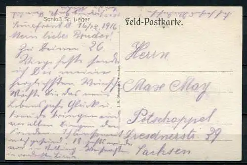 (04059) Schloss St. Léger - Wiegand '16 - beschrieben 16.12.1916 - Feld-Postkarte