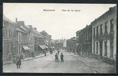 (04046) Hautmont - Rue de la Gare - Bahnhofsstraße - beschrieben 8.4.1917