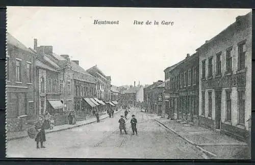 (04046) Hautmont - Rue de la Gare - Bahnhofsstraße - beschrieben 8.4.1917