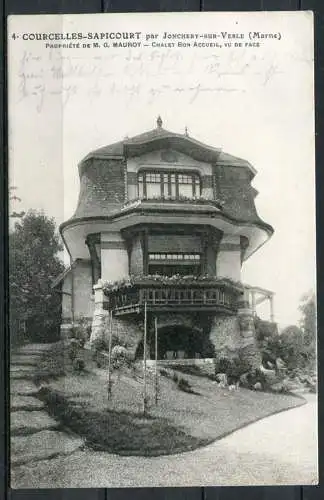 (04039) Propiété de M. Mauroy - Chalet bon Accueil, Vu de face - Landhaus - Vorderansicht - gel. 15.6.1918 Feldpost