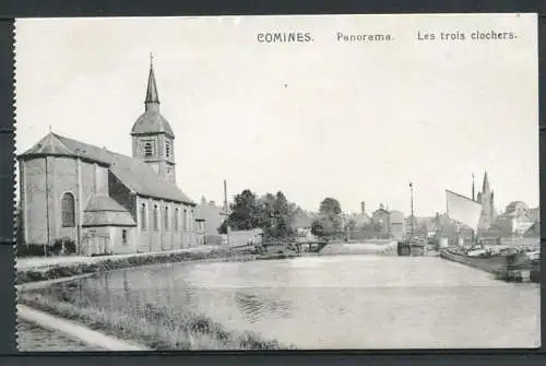 (4033) Comines - Panorama - Les trois clochers / Panorama mit den 3 Glockentürmen - beschrieben 21.10.1917?