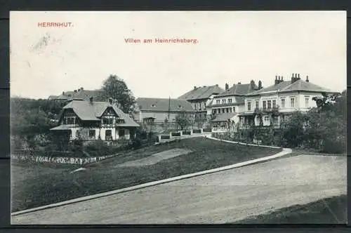 (04029) Herrnhut - Villen am Heinrichsberg - gel. 12.8.1915 - Stempel: Herrnhut - Feldpost