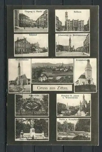 (4028) Gruss aus Zittau - Mehrbildkarte s/w - gel. 30.7.1912 - Stempel: Zittau