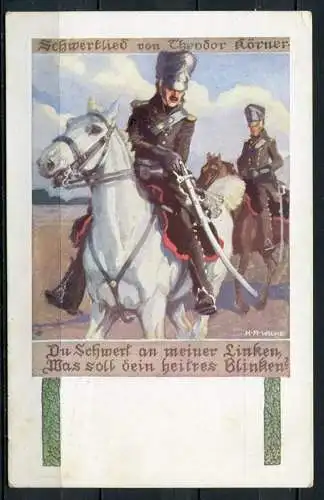 (04013) Feldpost - Schwertlied von Theodor Körner - gel. 17.10.1917 - Stempel: Zwickau - Jungdeutschland-Bund Karte Nr.4