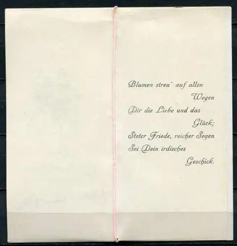 (04005) Herzlichen Glückwunsch - Klappkarte mit gedrucktem Spruch - beschrieben um ca. 1915 - 1920 - Kleinformat