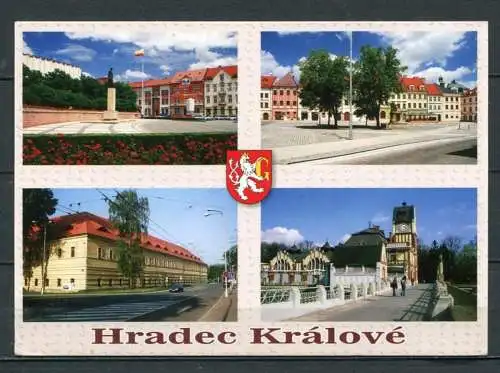 (3989) Hradec Králové / Mehrbildkarte mit Wappen - gel. 2008