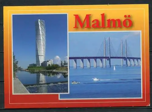 (03986) Malmö / Turning Torso - Öresundbrücke / Mehrbildkarte - gel.