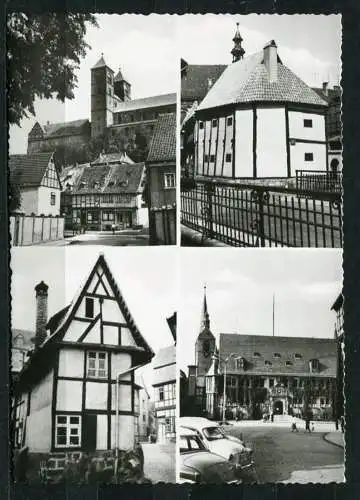 (3929) Quedlinburg/ Mehrbildkarte - Foto Handabzug Qu3 s/w - DDR - n. gel.