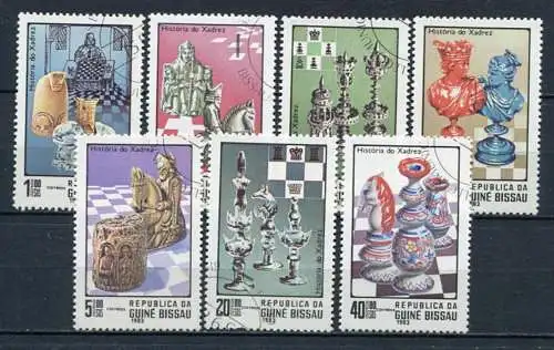 (011) Guinea - Bissau Nr.674/80       O   gestempelt / Schach, Chess