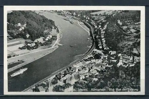 (3889) Königstein / Blick von der Festung - s/w - n. gel. - DDR - J 18/66  Verlag E. Scheermesser, Pirna