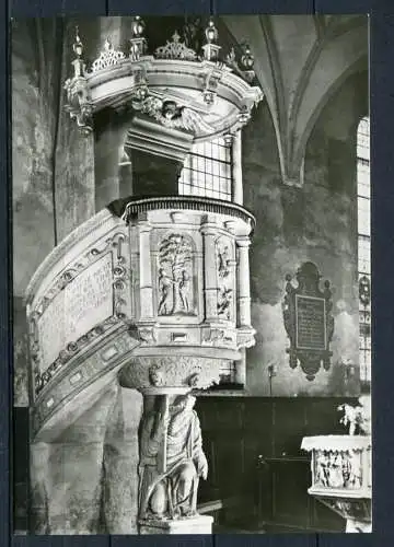 (03882) Bildwerke d. Kirche zu Lauenstein/Osterzgeb./ Kanzel mit Moses als Kanzelträger - Echt Foto s/w - n. gel. - DDR