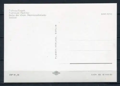 (03879) Frohnauer Hammer / Stube der ehem. Hammerschmiedebesitzer - Echt Foto s/w - n. gel. - DDR - A 4/74