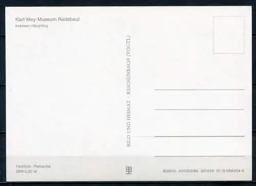 (03855) Karl-May-Museum Radebeul/ Irokesen-Häuptling - n. gel. - DDR - Bild und Heimat Reichenbach
