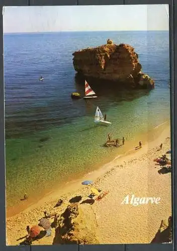 (03767) Algarve - Strandansicht - Felsen - gel.