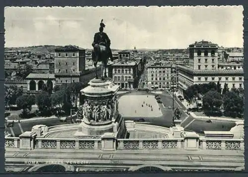(03750) Rom - Venedig-Platz und Denkmal Viktor Emanuel II. - s/w - gel. 31.10.1950