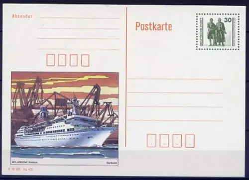 (138) GS DDR Ganzsache Bildpostkarte MS ARKONA Rostock 