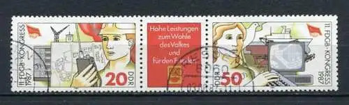 (22029) DDR Nr.3086/7 Streifen          O  gestempelt