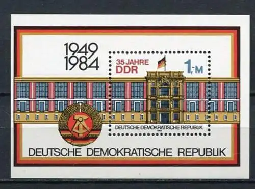 (20930) DDR Nr.2890  Block 77     **  postfrisch