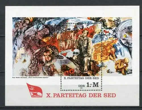 (20912) DDR Nr.2599  Block 63     **  postfrisch