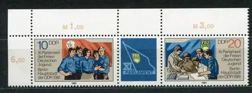 (20746) DDR Nr.2609/10 Streifen       **   postfrisch   Eckrand