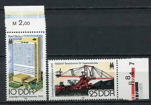 DDR Nr.2593/4       **  mint       (20742) ( Jahr: 1981 ) Rand