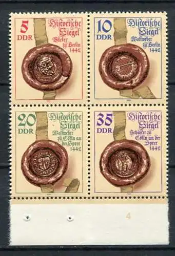 DDR Nr.2884/7 Viererblock           **  mint       (20722) ( Jahr: 1984 ) Rand