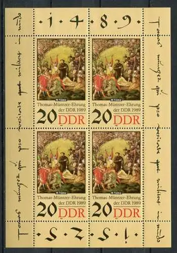 (20696) DDR Nr.3271 Kleinbogen          **  postfrisch