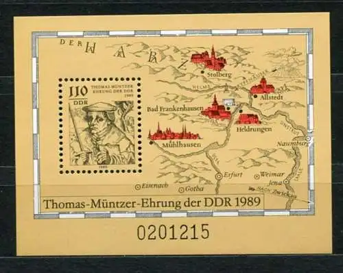 DDR Block 97     **  mint      (20685) ( Jahr: 1988 )