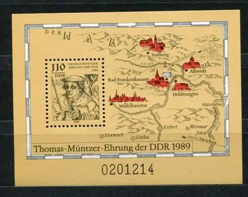 DDR Block 97     **  mint      (20684) ( Jahr: 1988 )